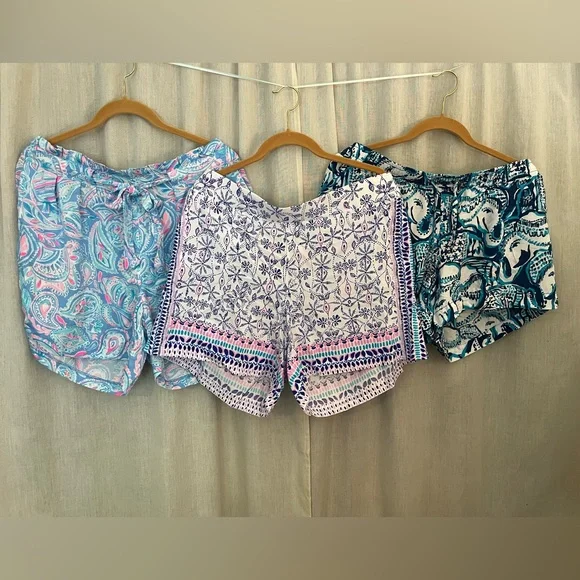 Lilly Pulitzer Colorful Patterned Shorts Trio Sz XL - Picture 1 of 13